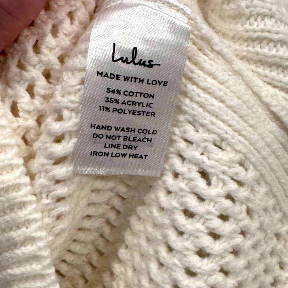 Lulu's Cream Knit Tank Top, Small - Picture 7 of 7